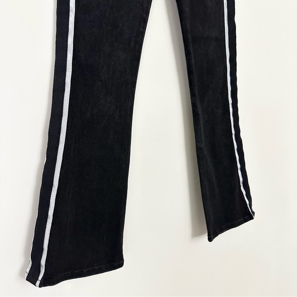 Veronica Beard Carolyn Baby Boot Cropped Jeans W/ Tux Stripes In Raven - Picture 11 of 16